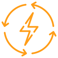 Lightning Bolt in Arrow Circle Icon