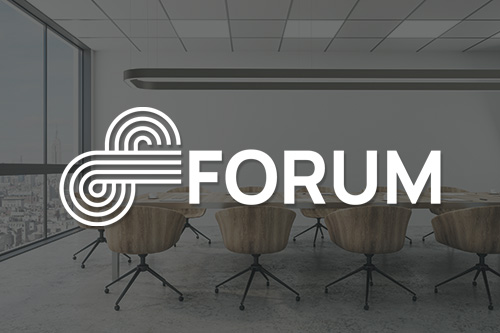 Forum logo and Arc LED Lighting in conference room