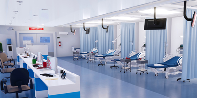 hospital room showing UV A 