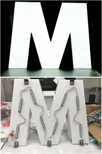 M signage